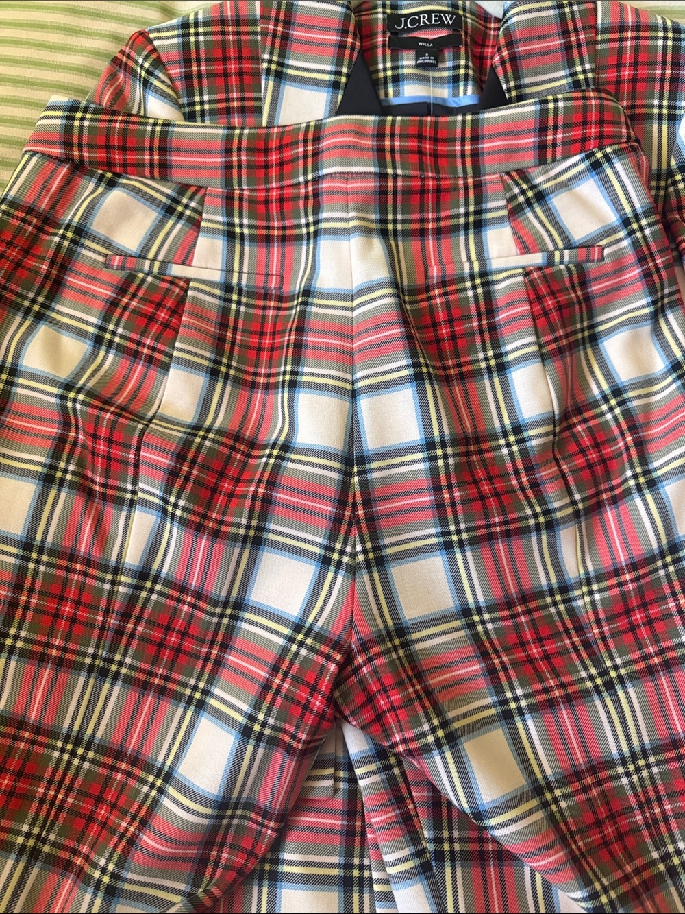 J. Crew Red Plaid Blazer with Black Satin Lapel and Pants - Picture 10 of 10